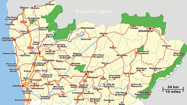 carte du portugal nord - Image